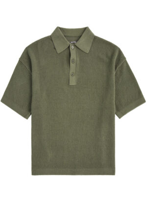 MKI MIYUKI ZOKU  Open-knit cotton polo shirt