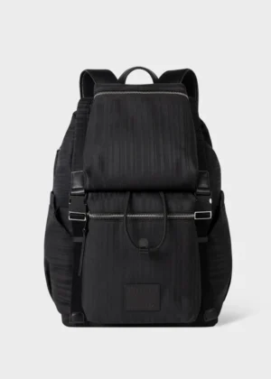 PAUL SMITH Black ‘Shadow Stripe’ Backpack