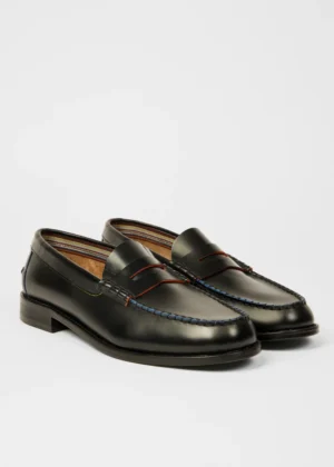 PAUL SMITH Black Leather ‘Lido’ Loafers