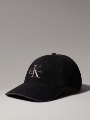 CALVIN KLEIN Denim Embroidered Monogram Logo Cap