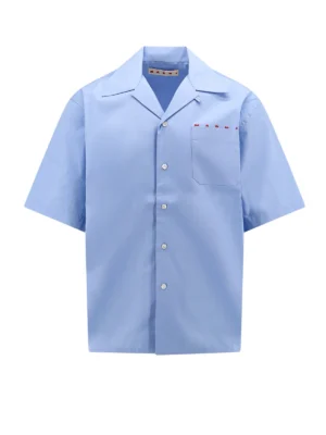 MENSWEAR | Marni Logo Printed Poplin Bowling Shirt