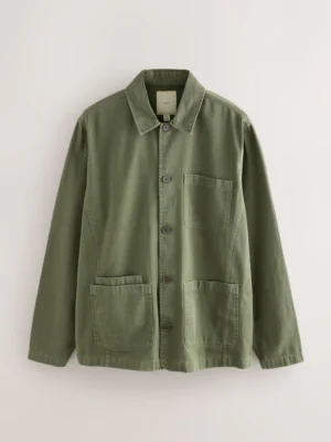 NEXT Green Chore Twill Shacket Overshirt
