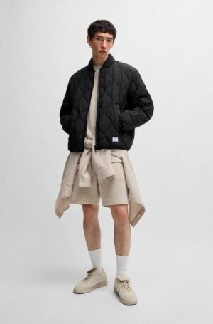 HUGO BOSS  Water-repellent quilted jacket with logo badge