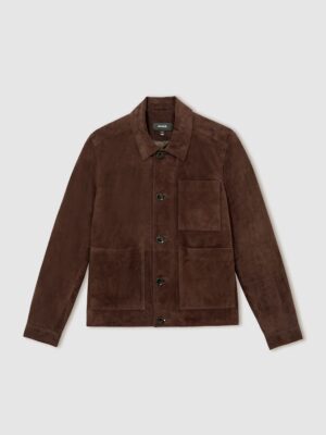 MENSWEAR | REISS Suede Button-Through Trucker Jacket